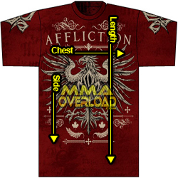 Men's Affliction Tshirt Sizing Chart